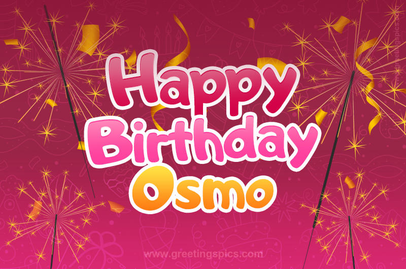 Happy Birthday Osmo Image with sparklers