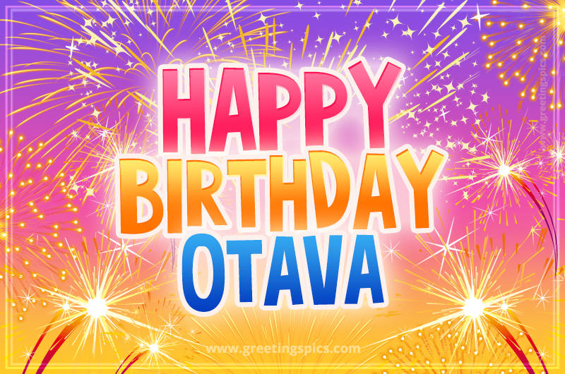 Happy Birthday Otava Picture with fireworks