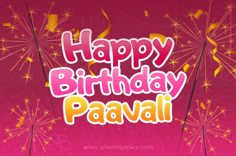 Happy Birthday Paavali Image with sparklers