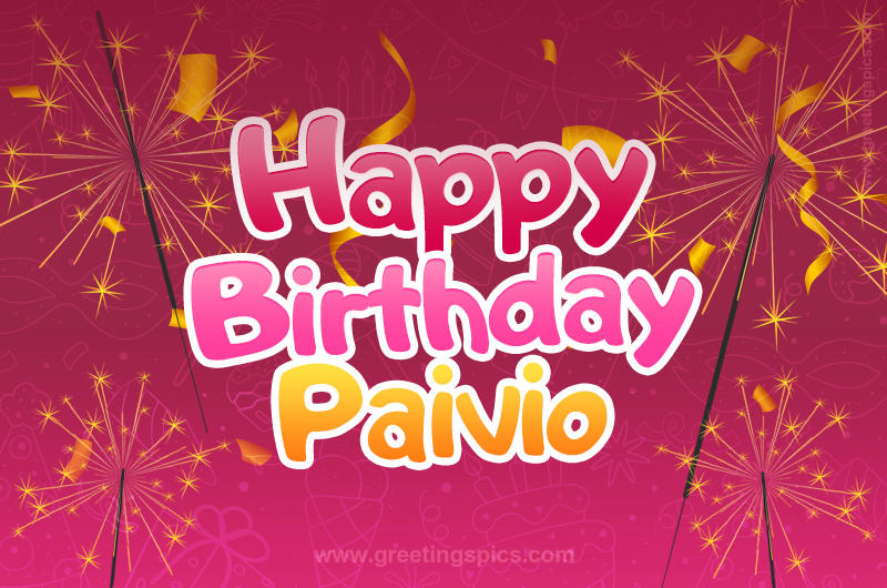 Happy Birthday Paivio Image with sparklers