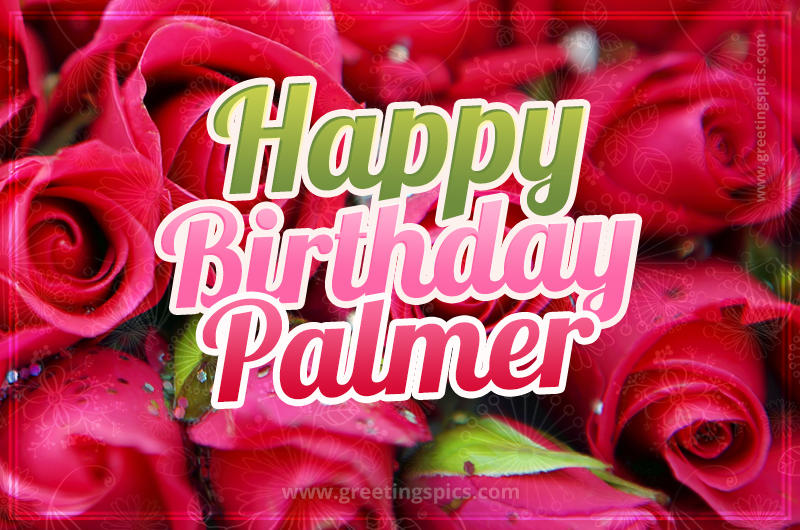 Happy Birthday Palmer beautiful Image with red roses