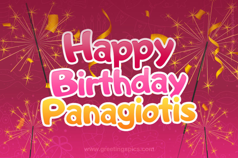 Happy Birthday Panagiotis Image with sparklers