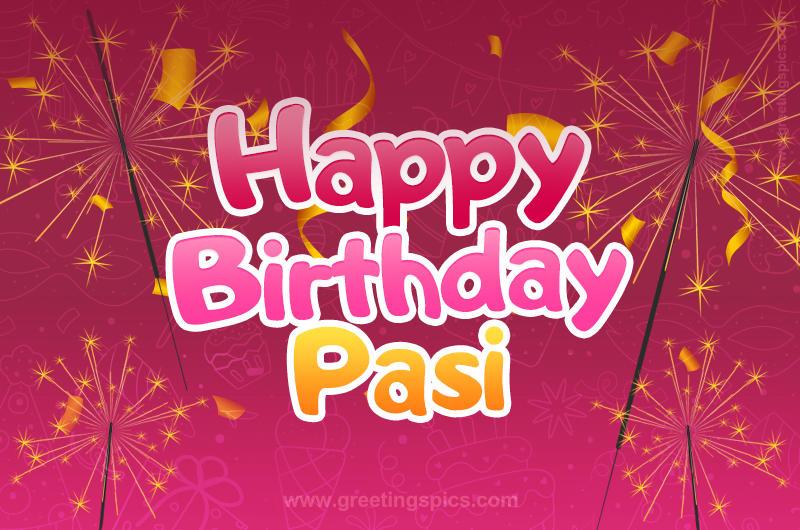 Happy Birthday Pasi Image with sparklers