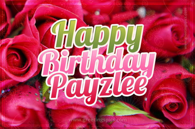 Happy Birthday Payzlee beautiful Image with red roses