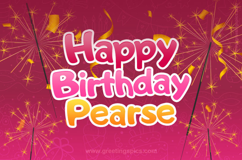 Happy Birthday Pearse Image with sparklers