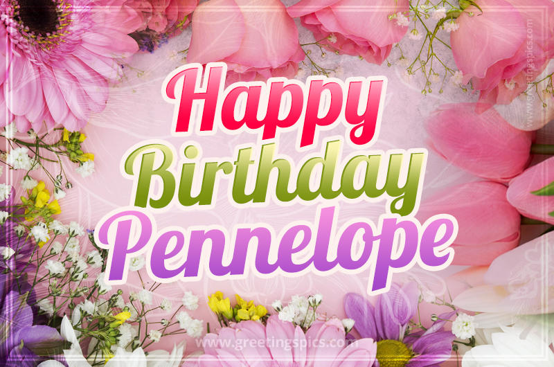 Happy Birthday Pennelope Picture with beautiful flowers