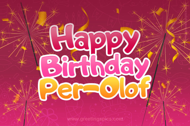 Happy Birthday Per-Olof Image with sparklers