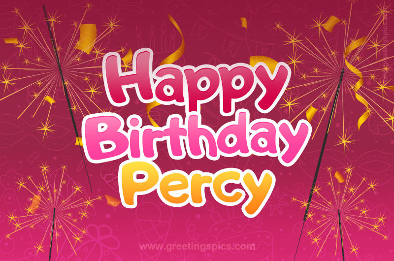 Happy Birthday Percy Image with sparklers