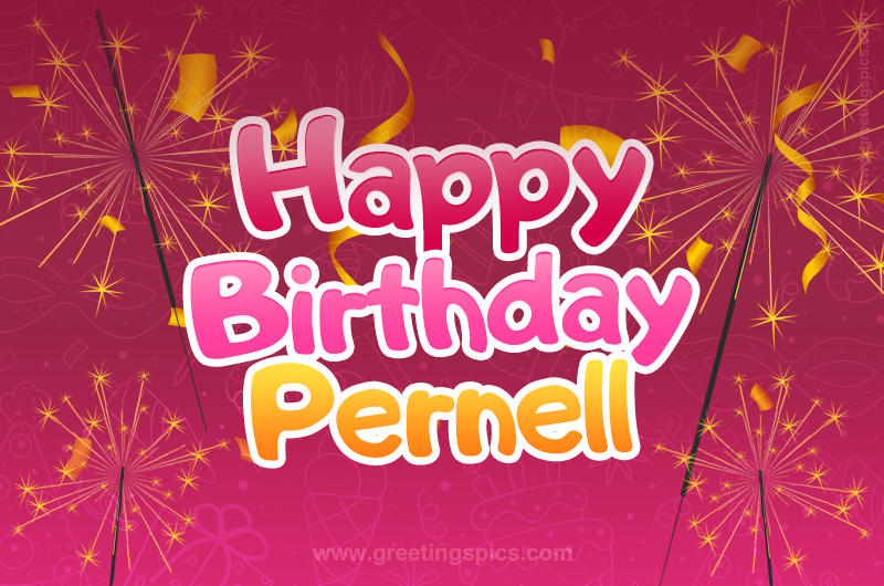 Happy Birthday Pernell Image with sparklers