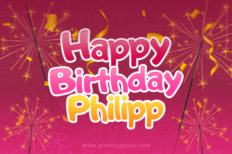 Happy Birthday Philipp Image with sparklers