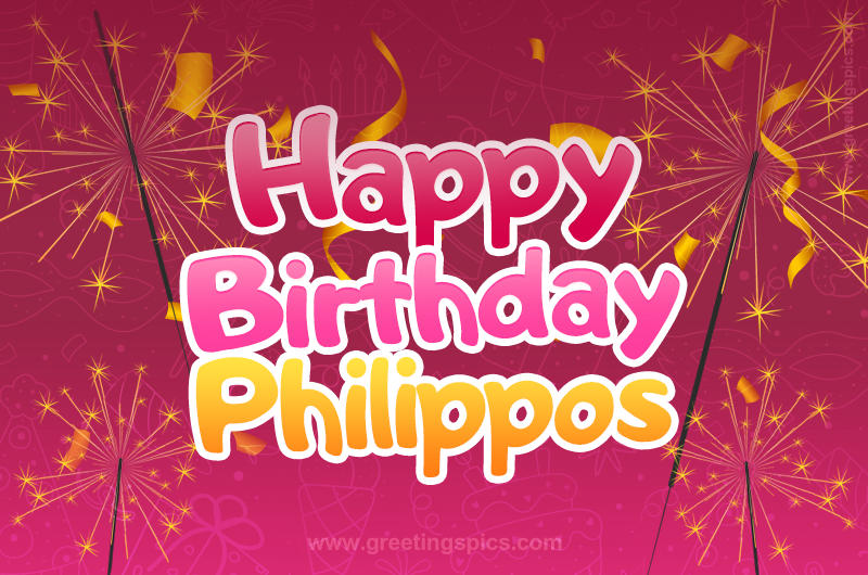 Happy Birthday Philippos Image with sparklers