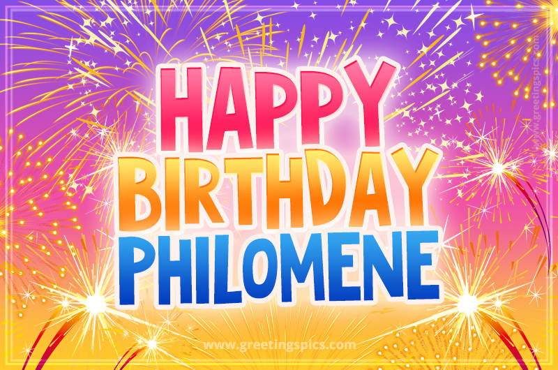 Happy Birthday Philomene Picture with fireworks