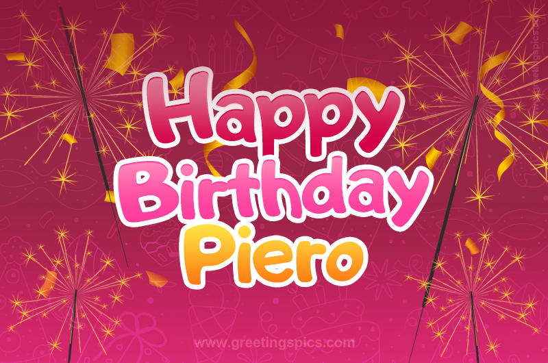 Happy Birthday Piero Image with sparklers