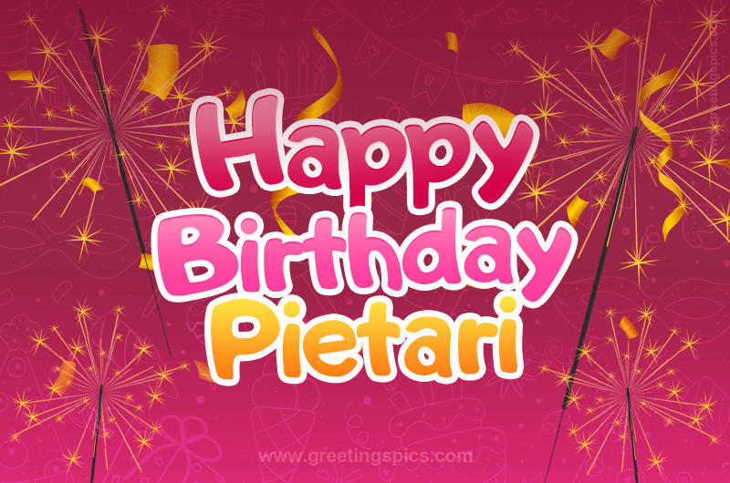 Happy Birthday Pietari Image with sparklers