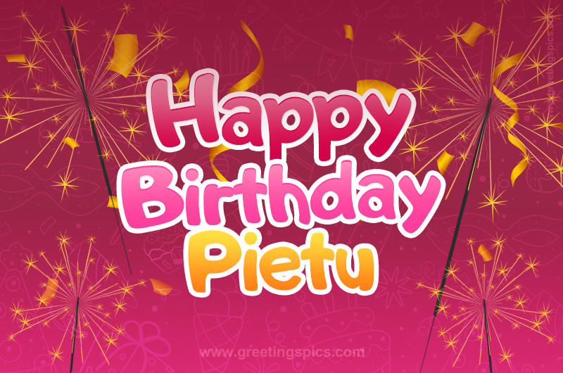 Happy Birthday Pietu Image with sparklers