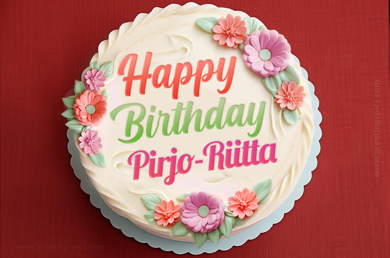 Happy Birthday Pirjo-Riitta Cake Image With Name