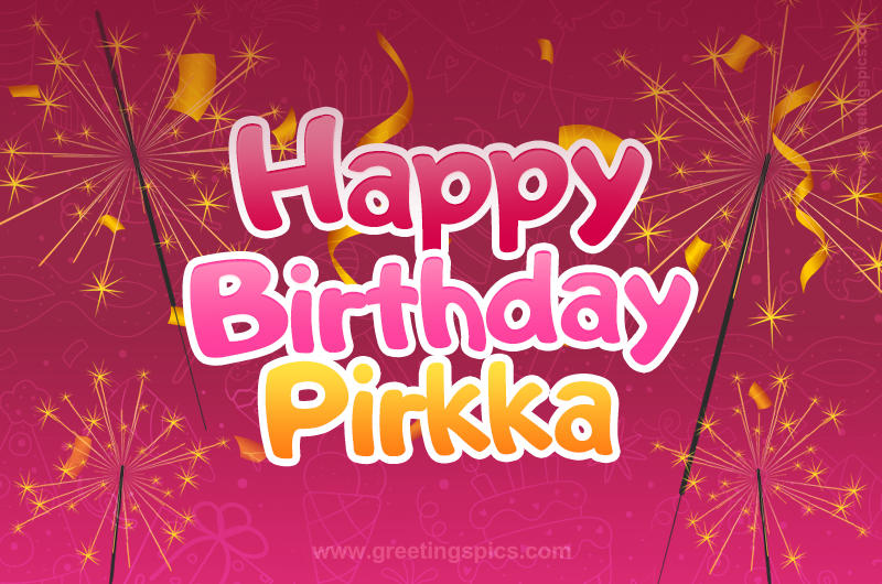 Happy Birthday Pirkka Image with sparklers