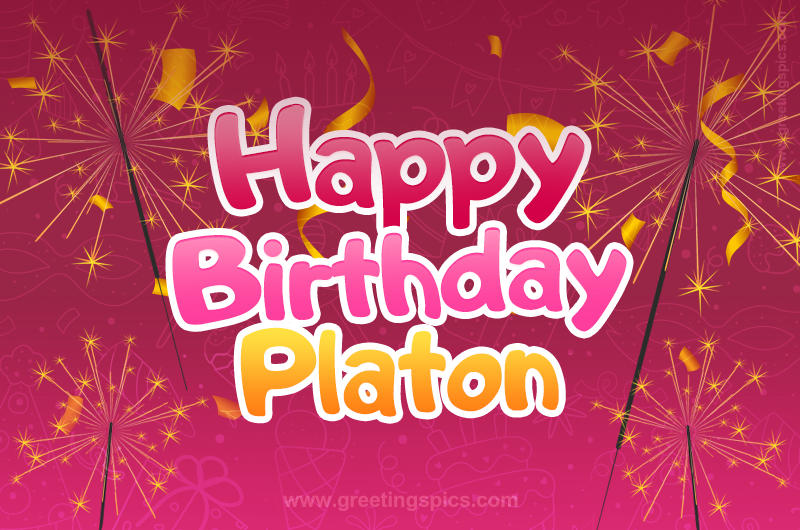 Happy Birthday Platon Image with sparklers