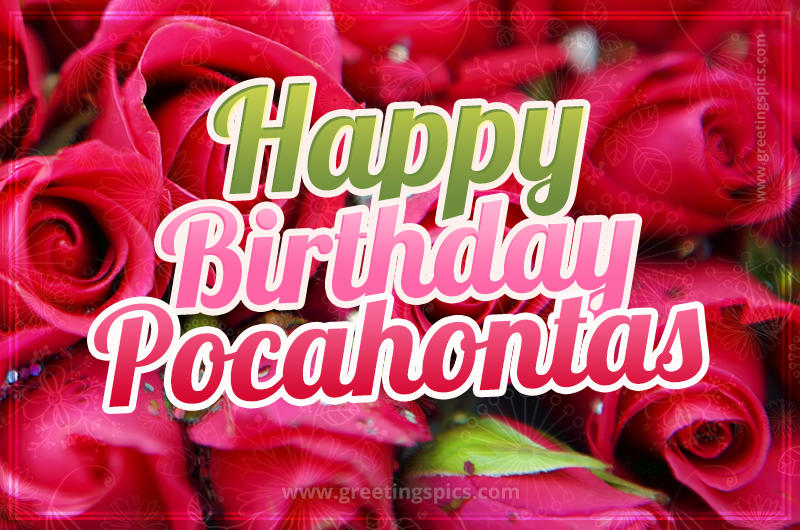 Happy Birthday Pocahontas beautiful Image with red roses