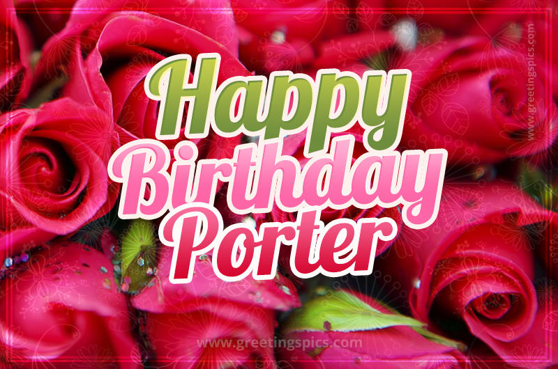 Happy Birthday Porter beautiful Image with red roses