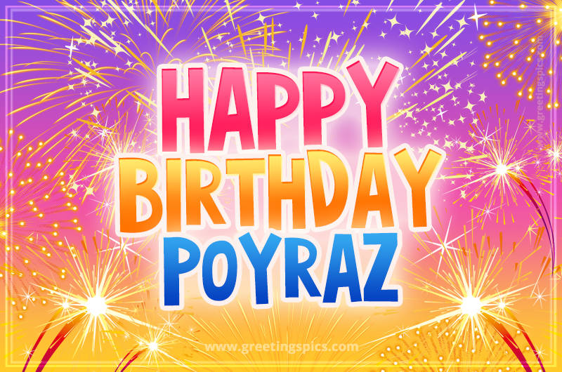 Happy Birthday Poyraz Picture with fireworks