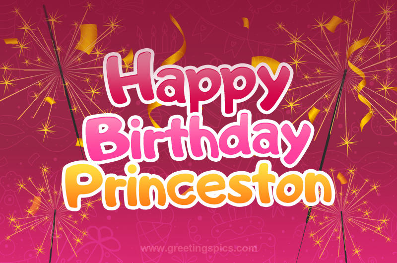 Happy Birthday Princeston Image with sparklers