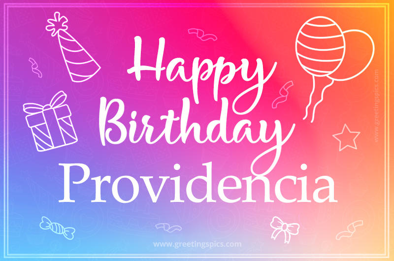 Colorful Happy Birthday Card For Providencia