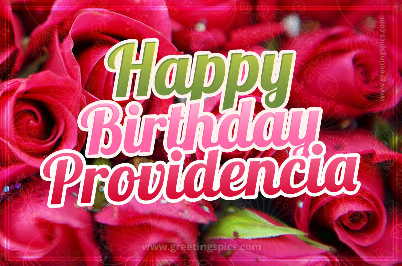 Happy Birthday Providencia beautiful Image with red roses