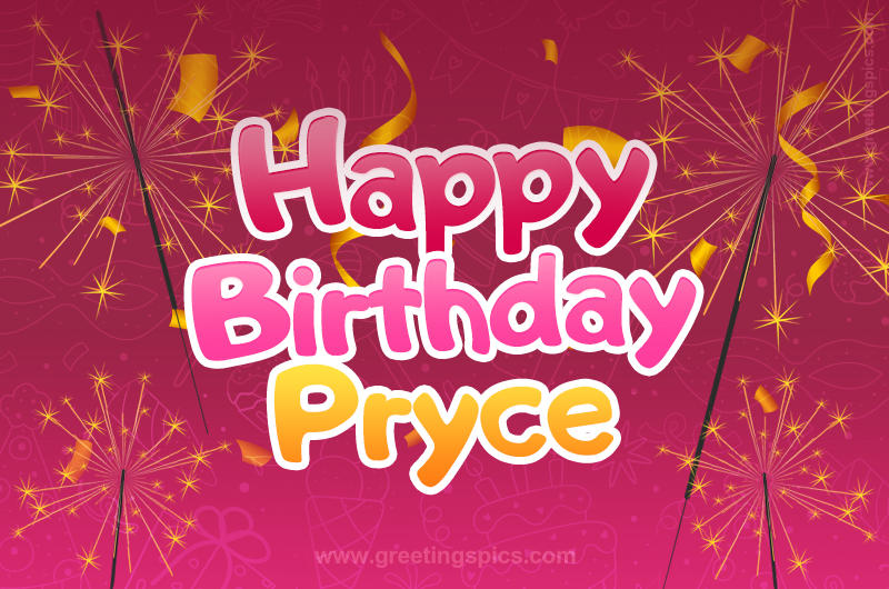 Happy Birthday Pryce Image with sparklers