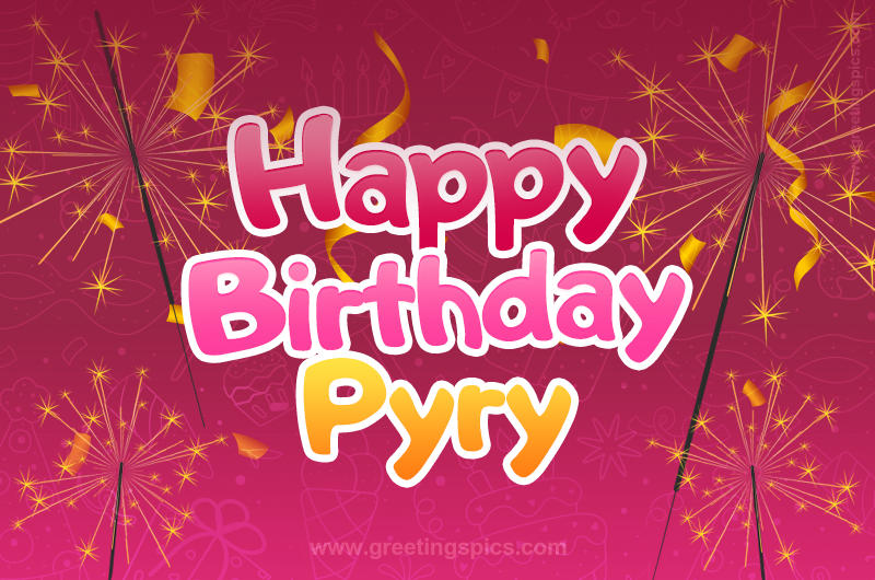 Happy Birthday Pyry Image with sparklers