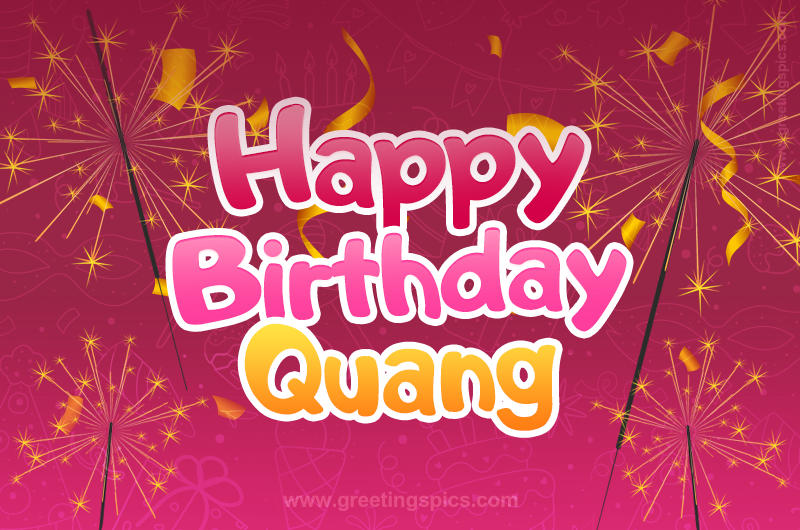 Happy Birthday Quang Image with sparklers