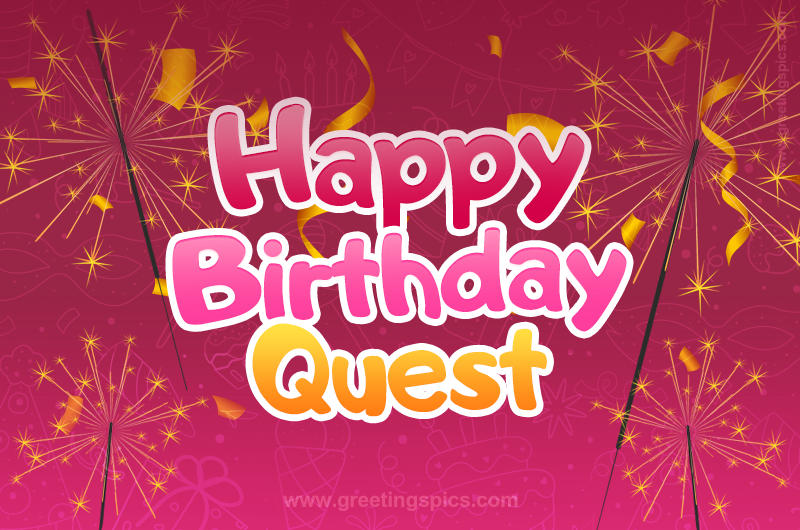 Happy Birthday Quest Image with sparklers