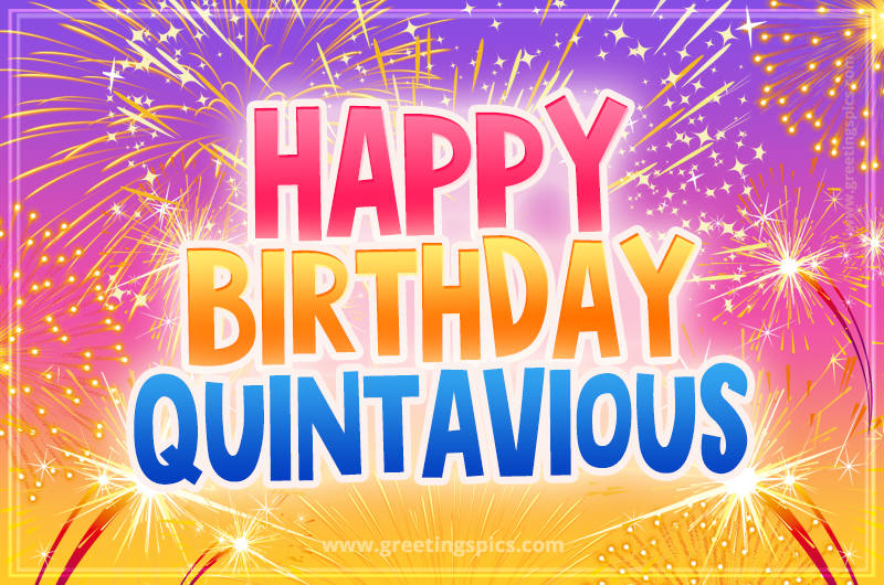 Happy Birthday Quintavious Picture with fireworks