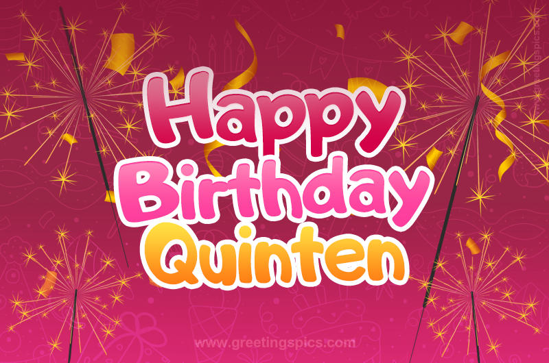 Happy Birthday Quinten Image with sparklers