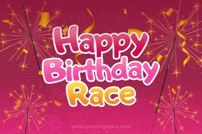 Happy Birthday Race Image with sparklers