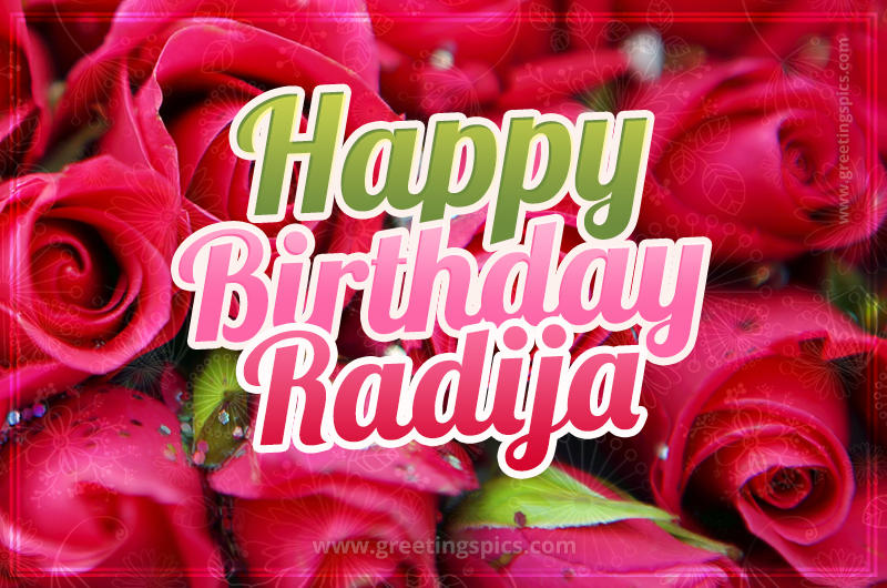 Happy Birthday Radija beautiful Image with red roses