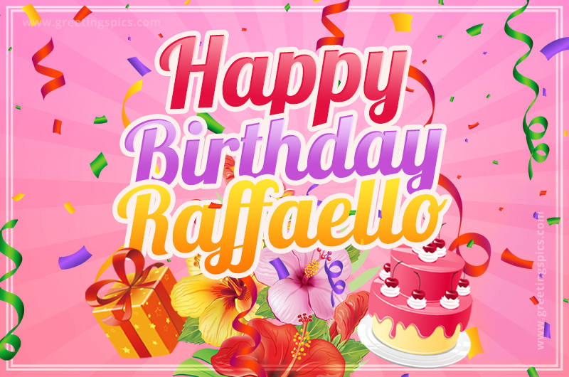 Beautiful Birthday Card for Raffaello with pink background