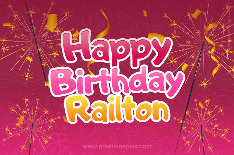 Happy Birthday Railton Image with sparklers