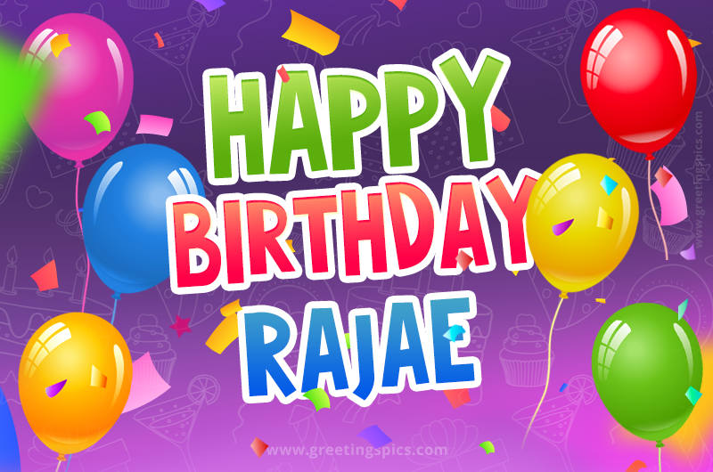 Happy Birthday Rajae Festive Greeting Card