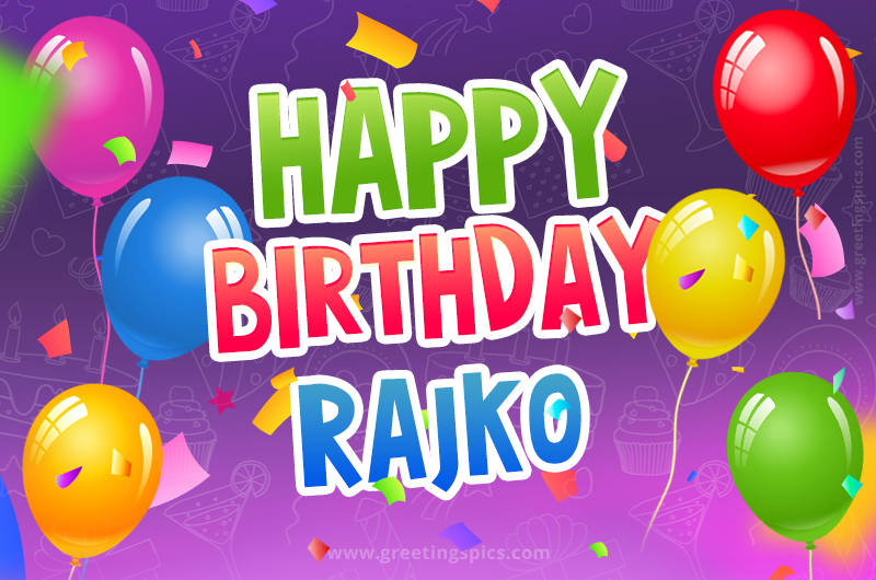 Happy Birthday Rajko Festive Greeting Card