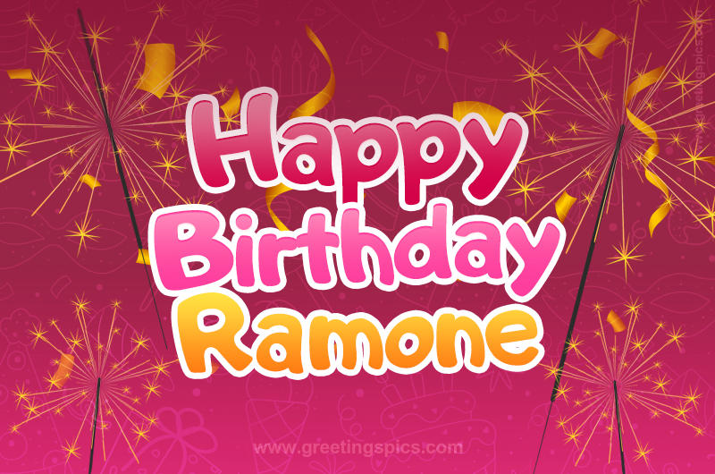 Happy Birthday Ramone Image with sparklers