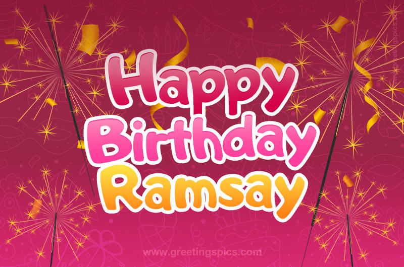 Happy Birthday Ramsay Image with sparklers