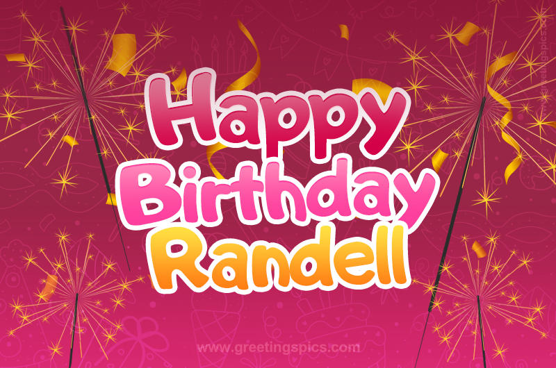 Happy Birthday Randell Image with sparklers