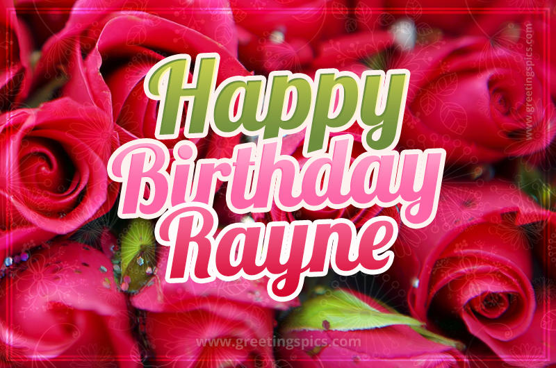 Happy Birthday Rayne beautiful Image with red roses