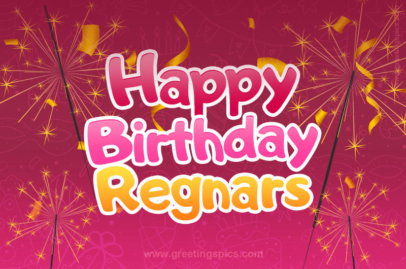 Happy Birthday Regnars Image with sparklers