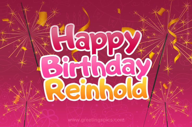 Happy Birthday Reinhold Image with sparklers