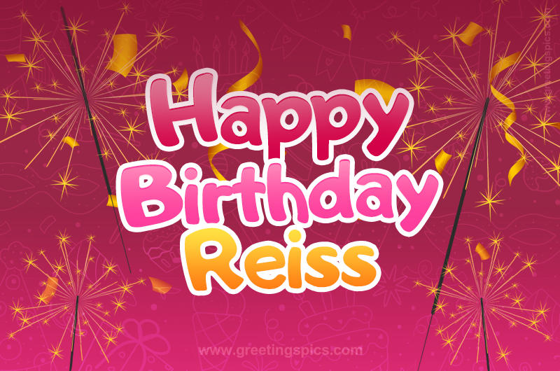 Happy Birthday Reiss Image with sparklers