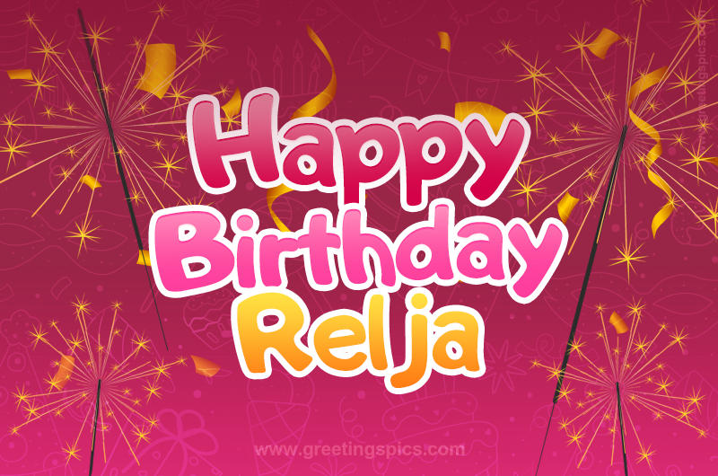 Happy Birthday Relja Image with sparklers