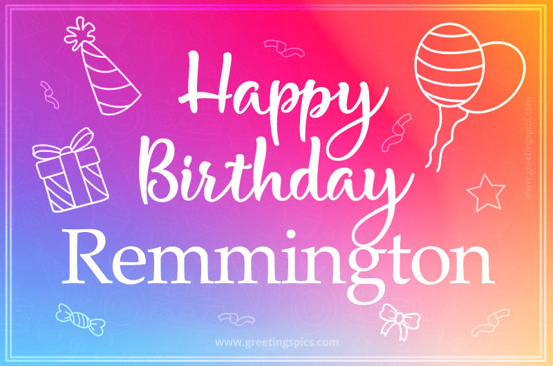 Colorful Happy Birthday Card For Remmington