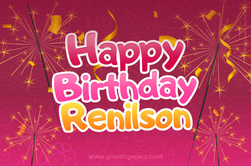 Happy Birthday Renilson Image with sparklers